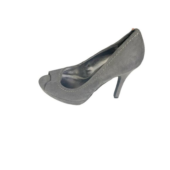 CANDIES Yunnis Grey Suede High Heel Shoes PUMP 73217 Size Women 8 Medium - Picture 2 of 7